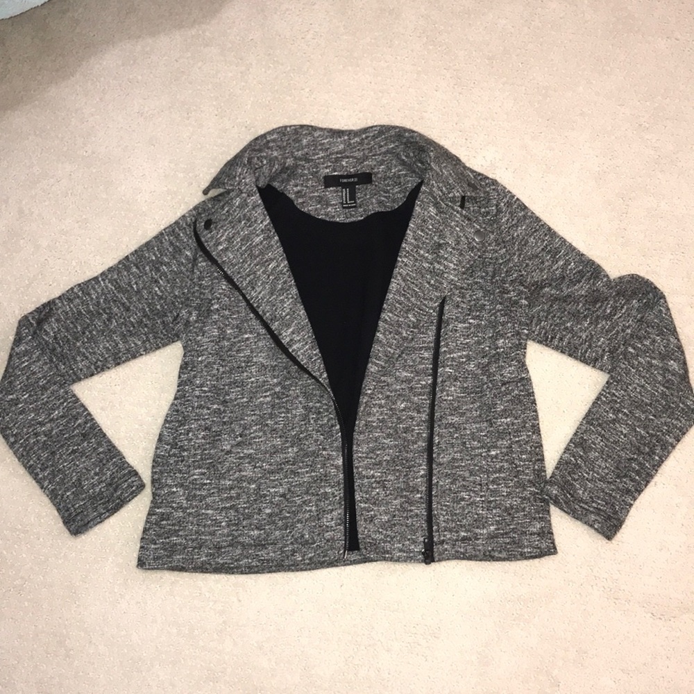 Grey zip-up jacket